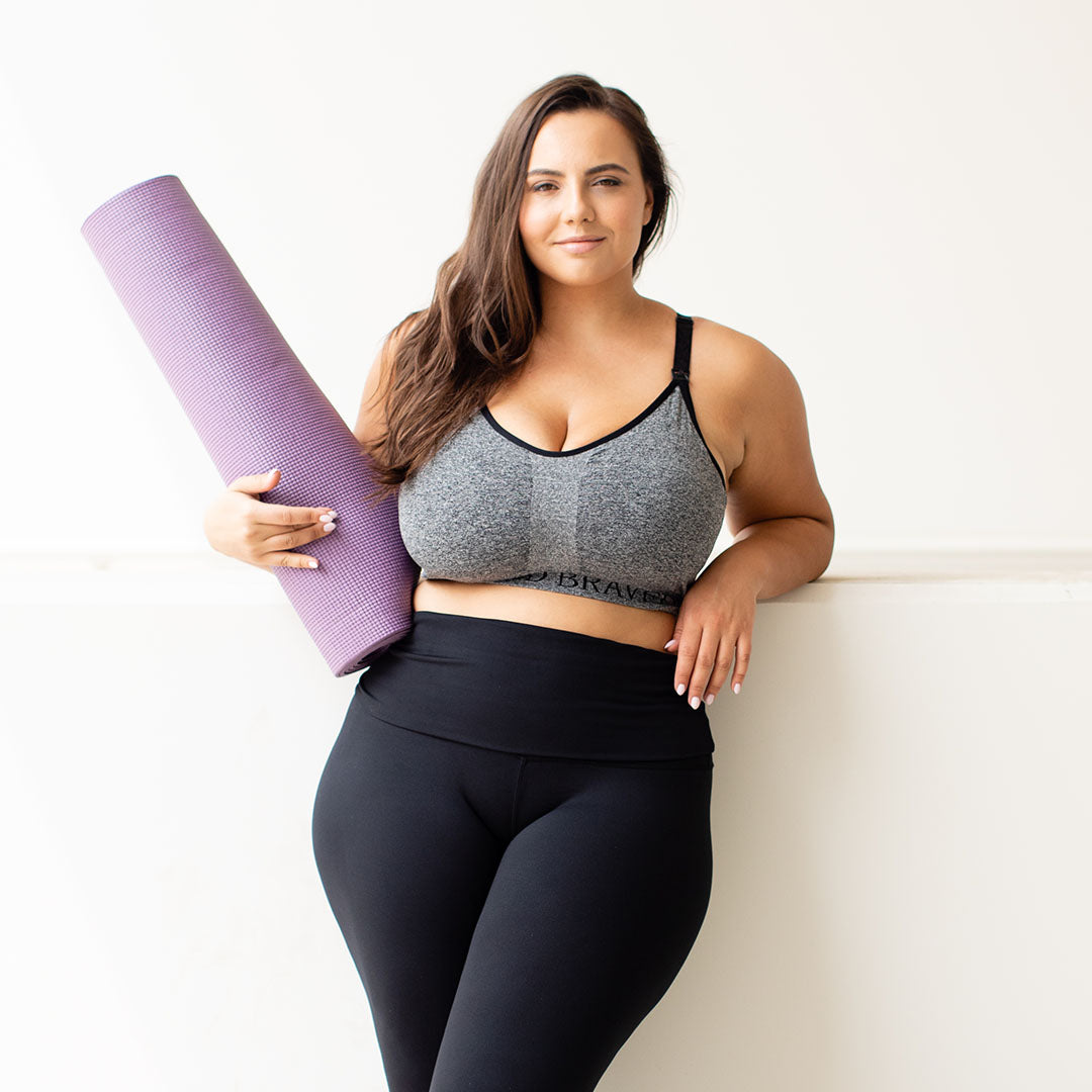 Sublime® Nursing Sports Bra | Heather Grey - HoneyBug