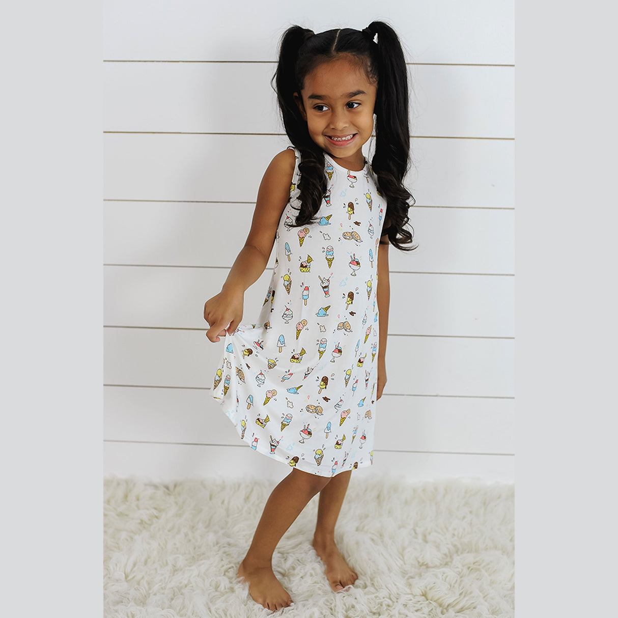 Ice Cream Bamboo Girls' Sleeveless Dress - HoneyBug