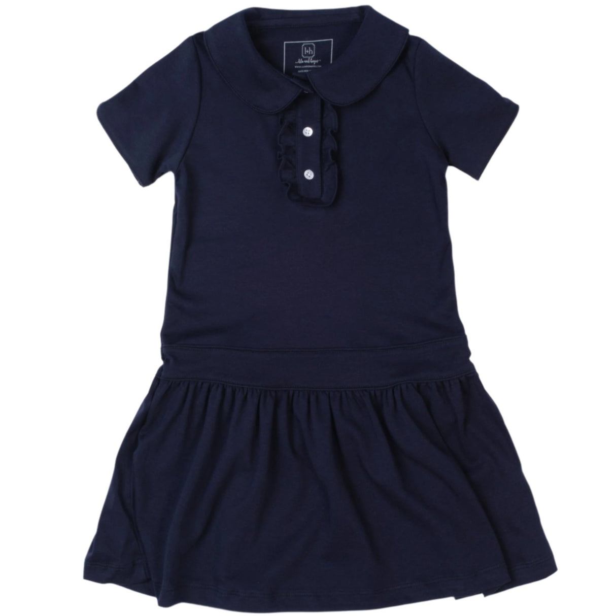 Sydney Girls' Pima Cotton Dress - Navy - HoneyBug