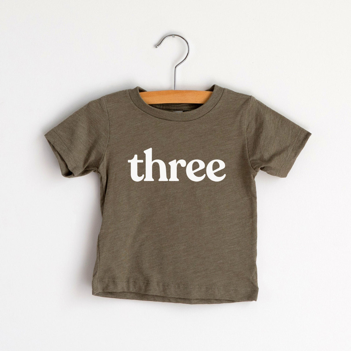 Three Modern Birthday Shirt Kids Tee - HoneyBug