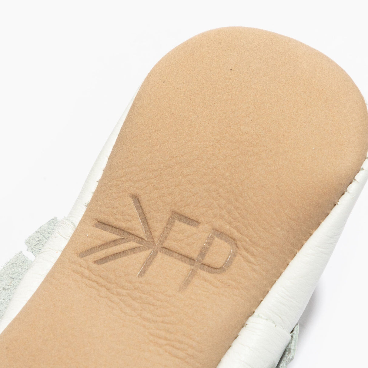 Toasted Bright White Moccasin Baby Shoe - HoneyBug