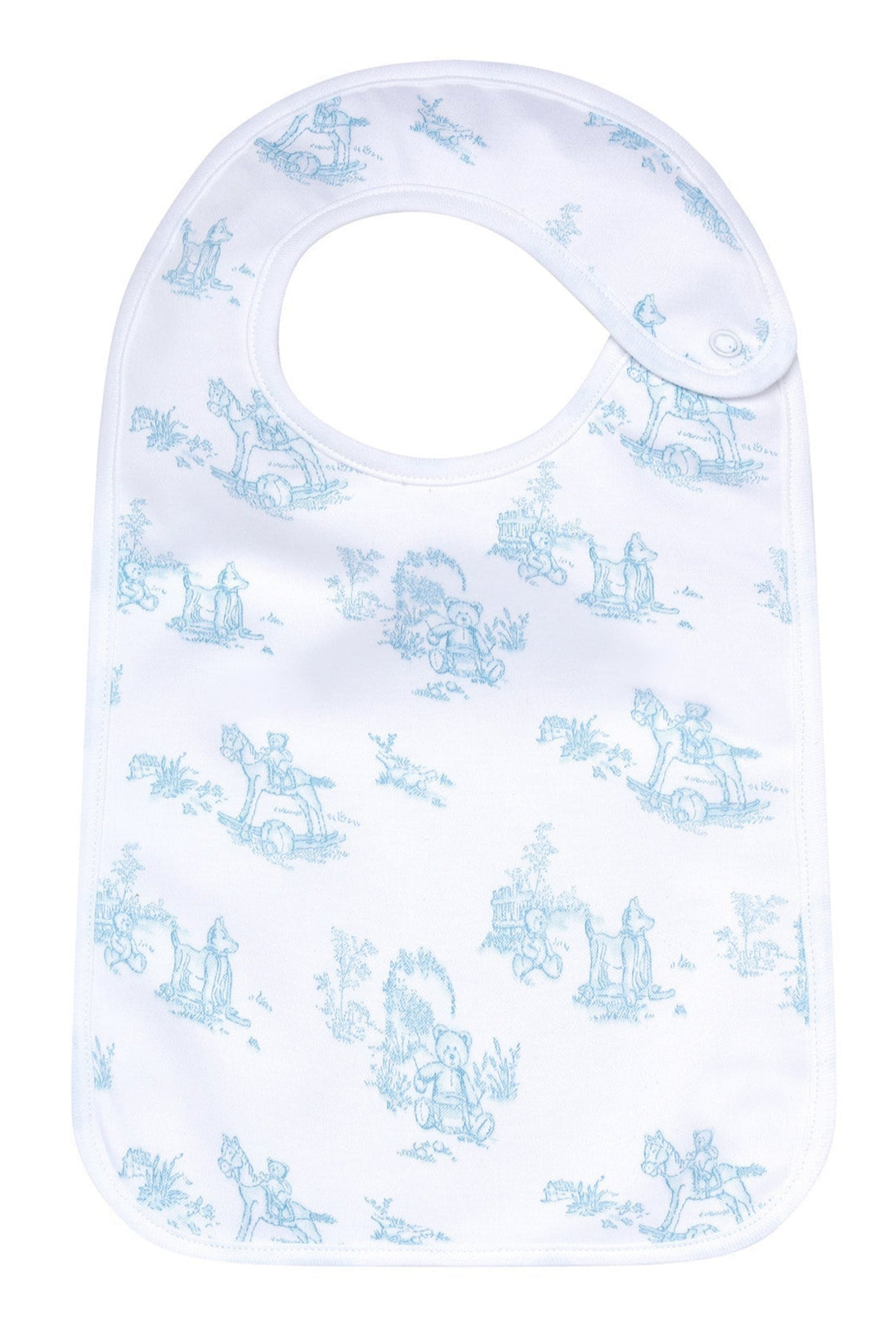 Blue Toile Baby Feeding Bib - HoneyBug