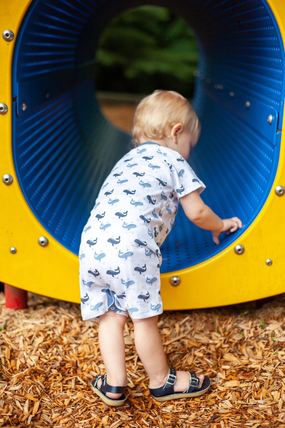 Landon Whale Romper - HoneyBug