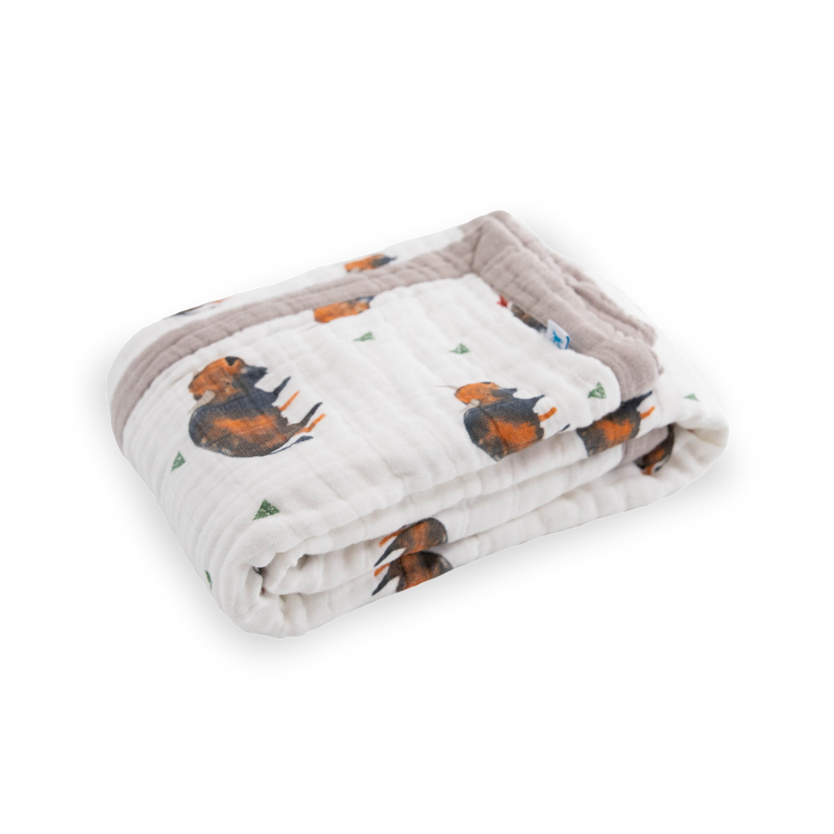 Cotton Muslin Baby Quilt - Bison - HoneyBug