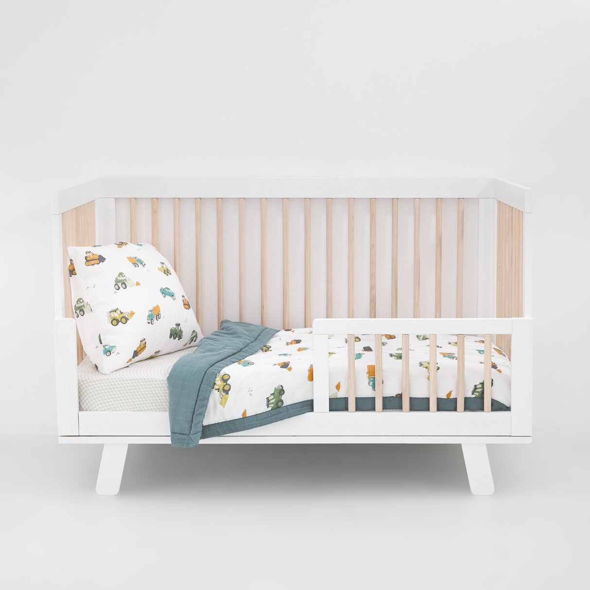 Cotton Muslin Toddler Comforter - Work Trucks - HoneyBug
