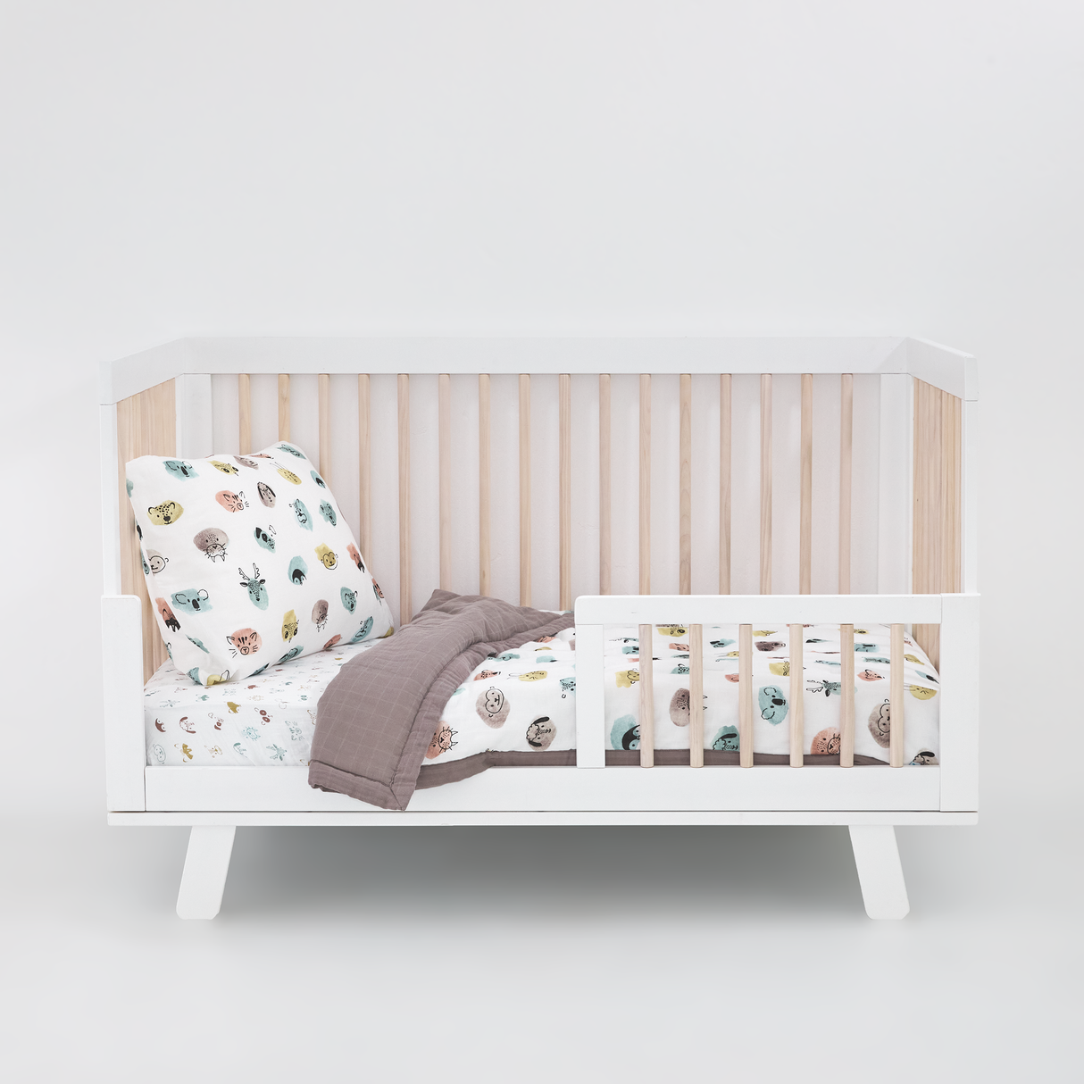 Cotton Muslin Toddler Comforter - Watercolor Critters - HoneyBug