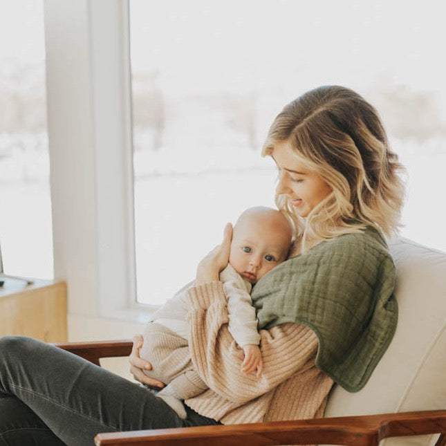 Cotton Muslin Burp Cloth 2 Pack - Fern - HoneyBug