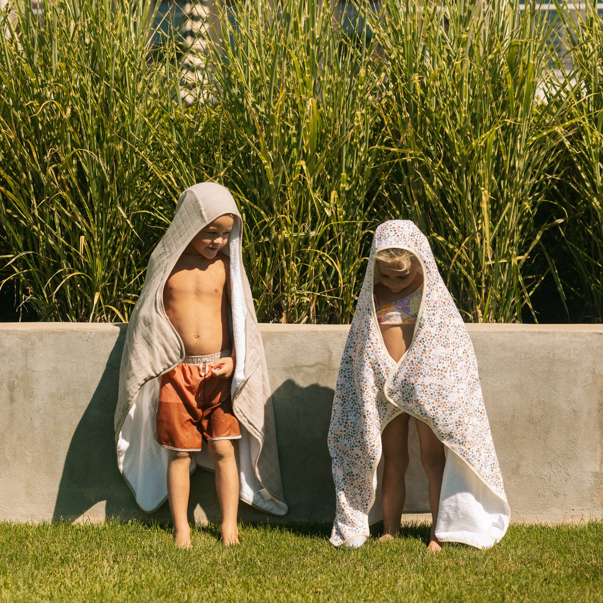 Toddler Hooded Towel - Pressed Petals - HoneyBug