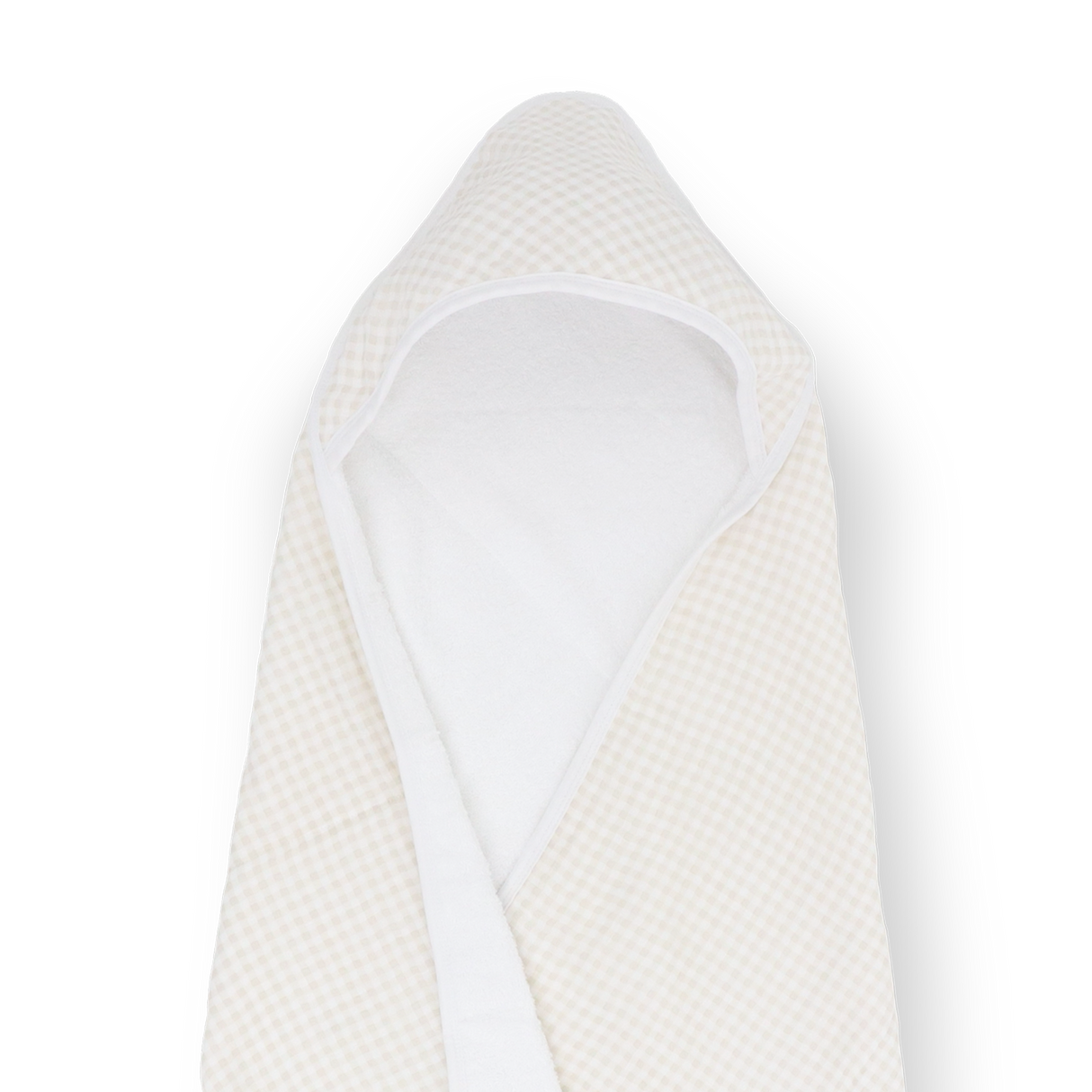 Infant Hooded Towel - Tan Gingham - HoneyBug