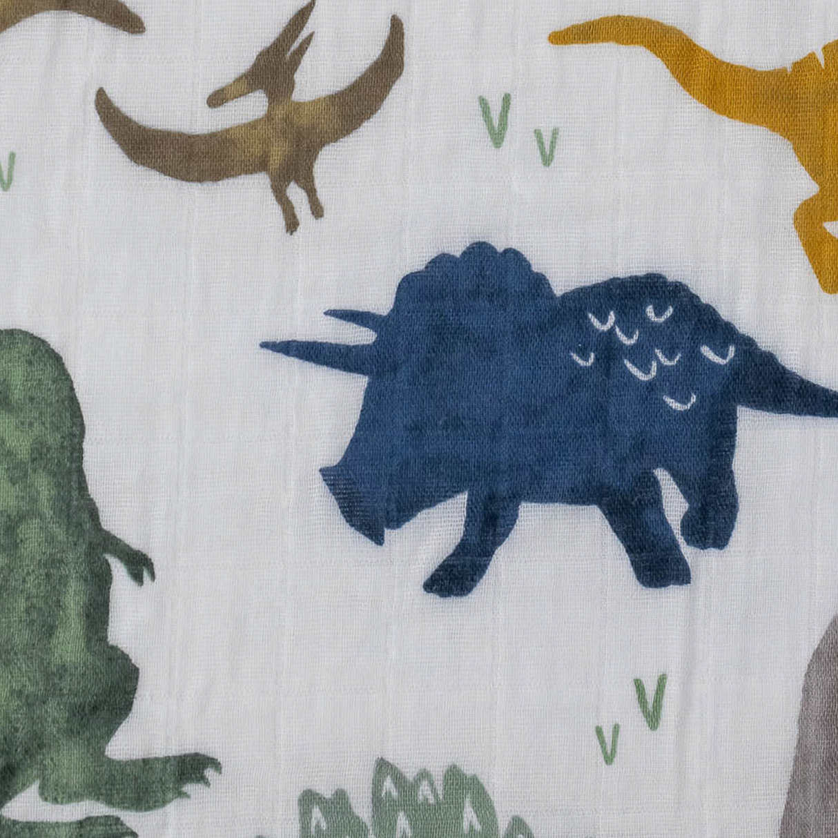 Cotton Muslin Crib Sheet - Dino Friends - HoneyBug