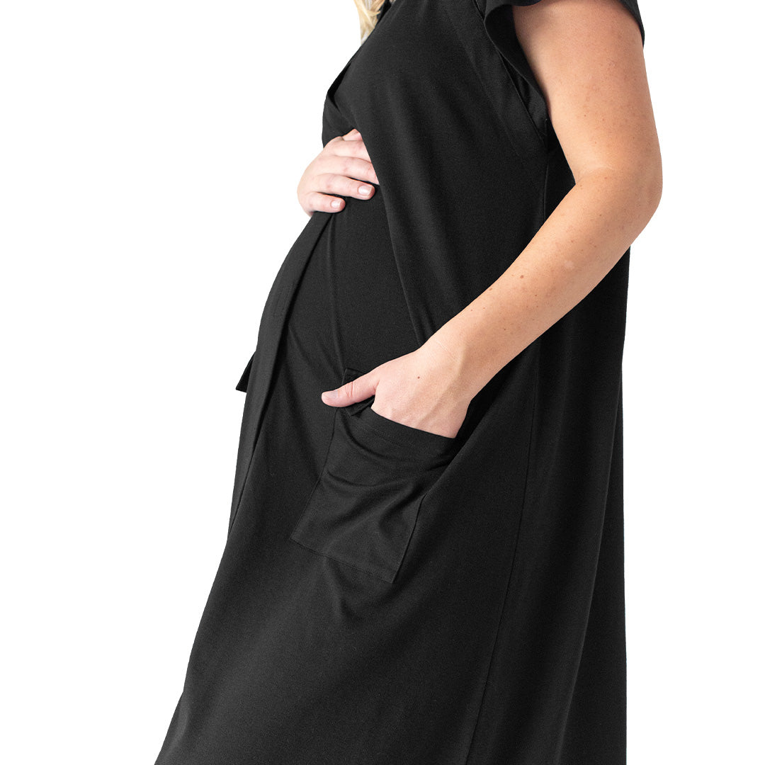 Universal Labor & Delivery Gown | Black - HoneyBug