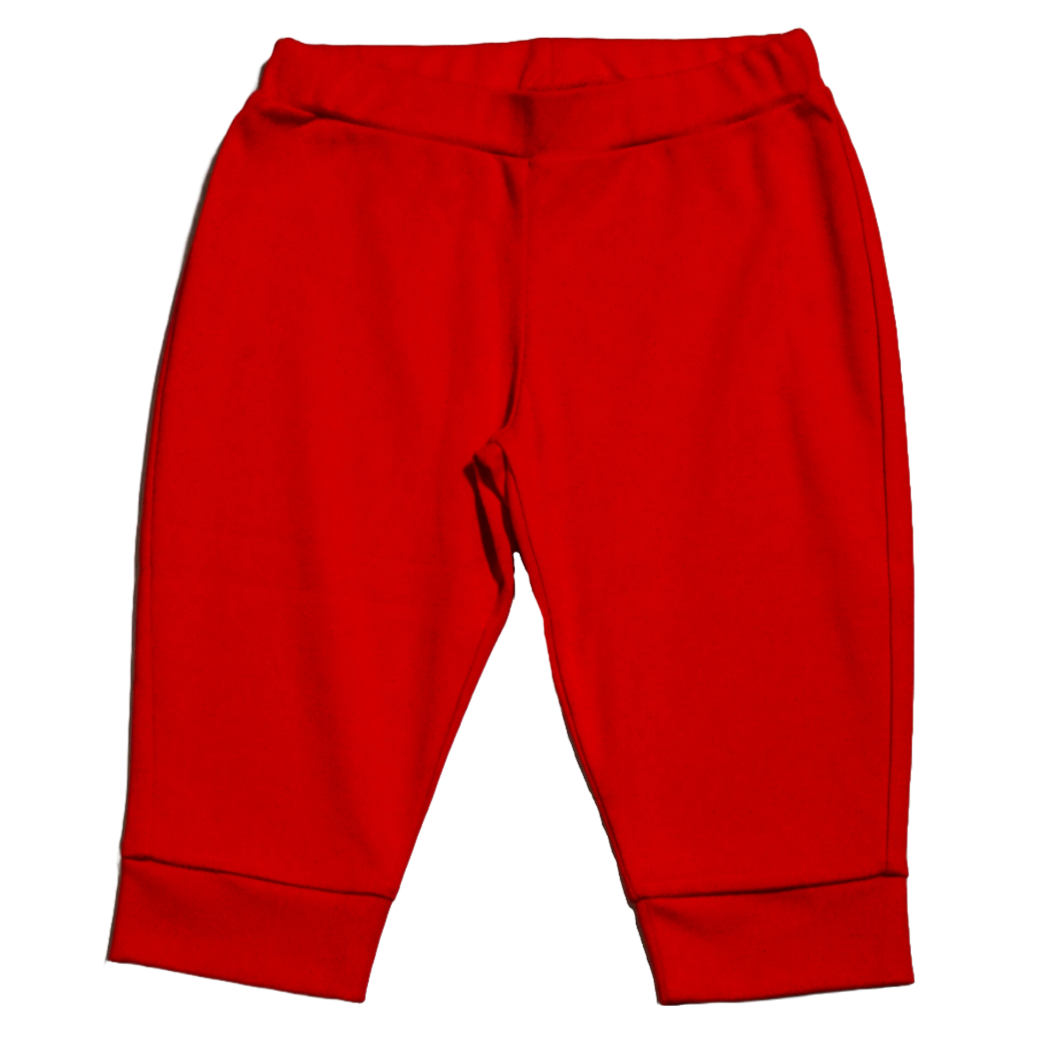 100% Peruvian Pima Cotton Jogger pants in Engine Red - HoneyBug
