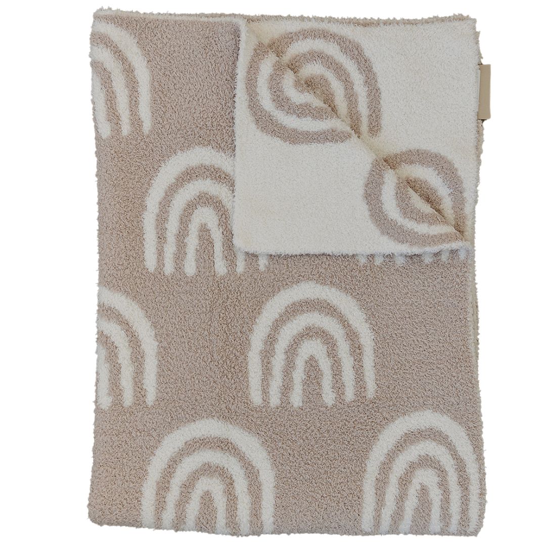 Taupe Rainbow Plush Blanket - HoneyBug
