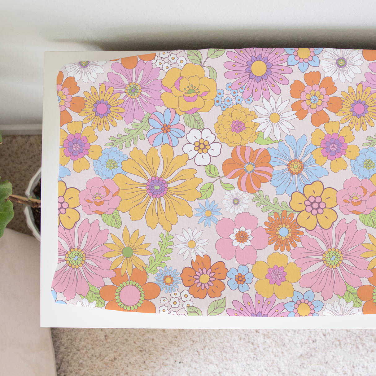 Changing Pad Cover - Retro Floral - HoneyBug