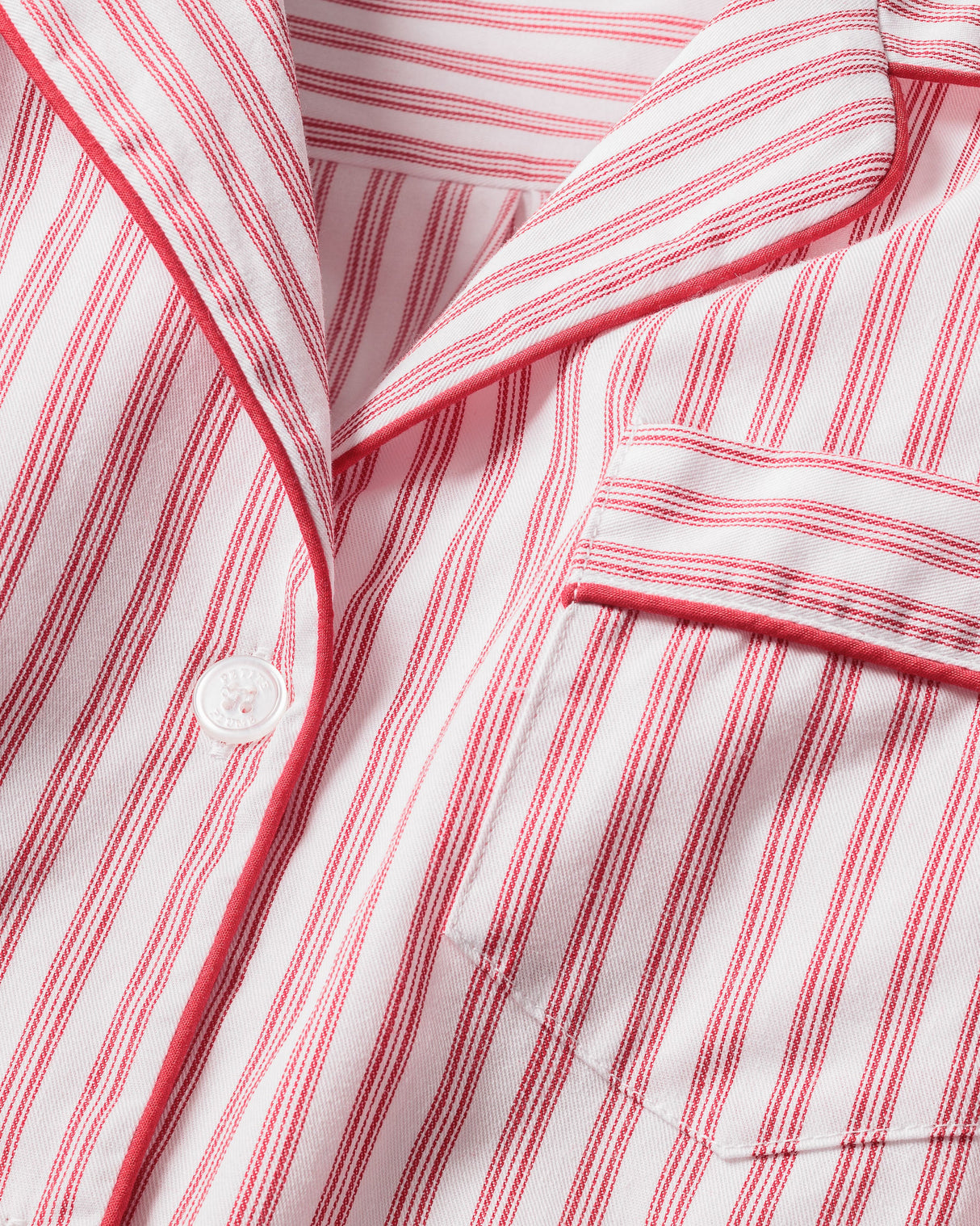 Kid's Twill Pajama Set in Antique Red Ticking - HoneyBug