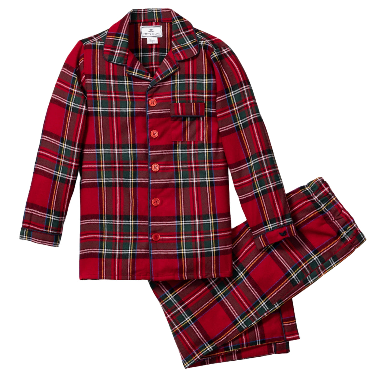 Kid's Brushed Twill Pajama Set in Imperial Tartan - HoneyBug