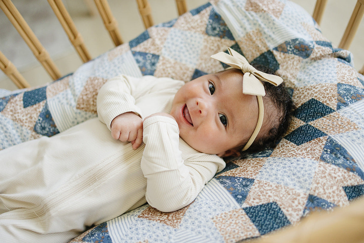 Patchwork Print Muslin Swaddle Blanket - HoneyBug