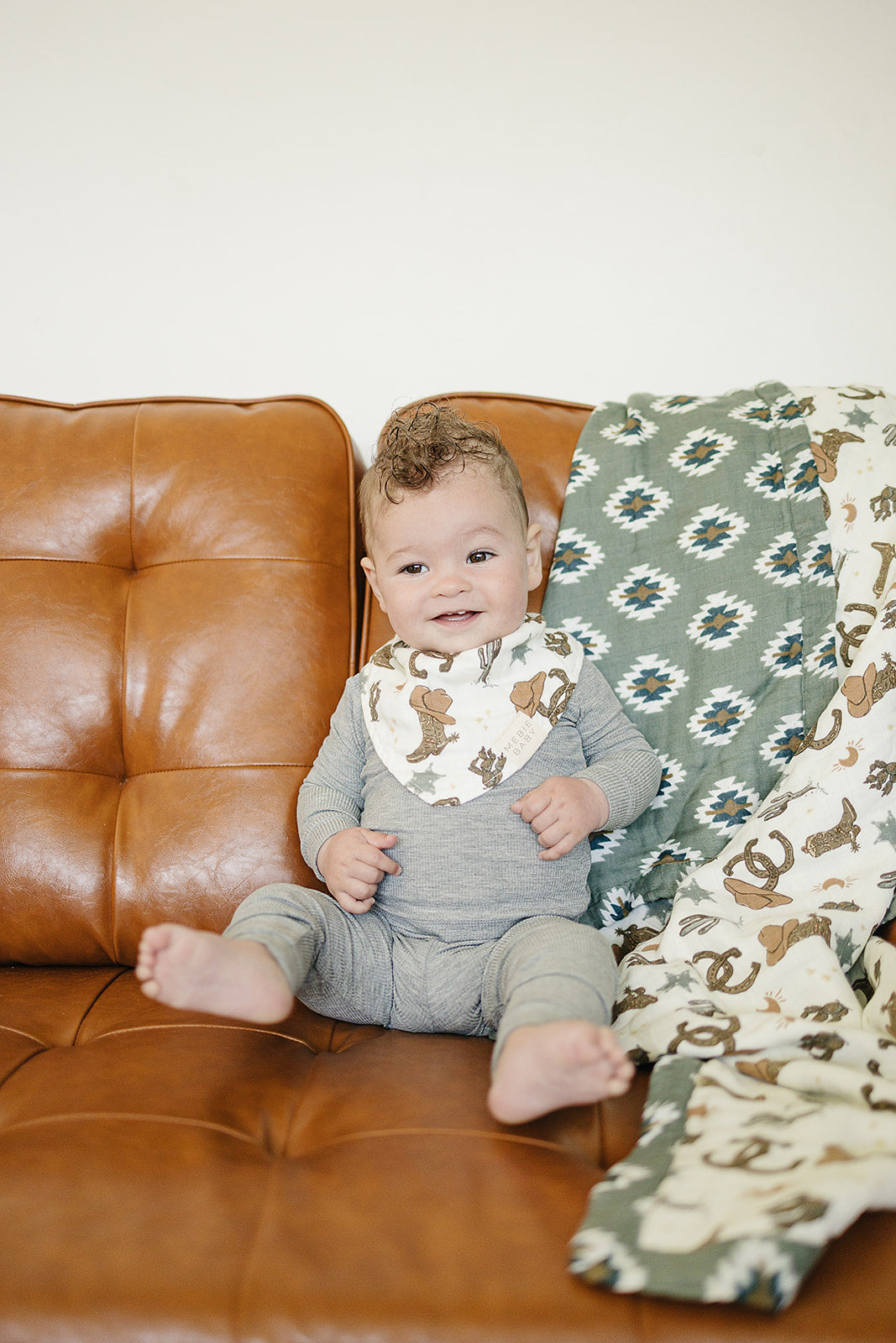Outlaw Cowboy Classic Muslin Bib - HoneyBug