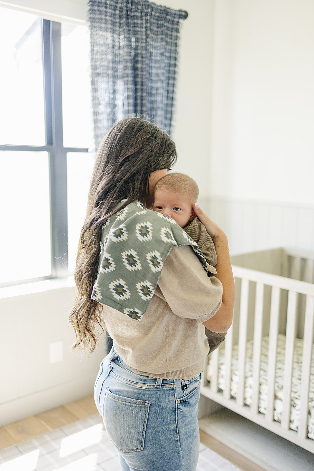 Southwest Aztec Muslin Burp Cloth - HoneyBug