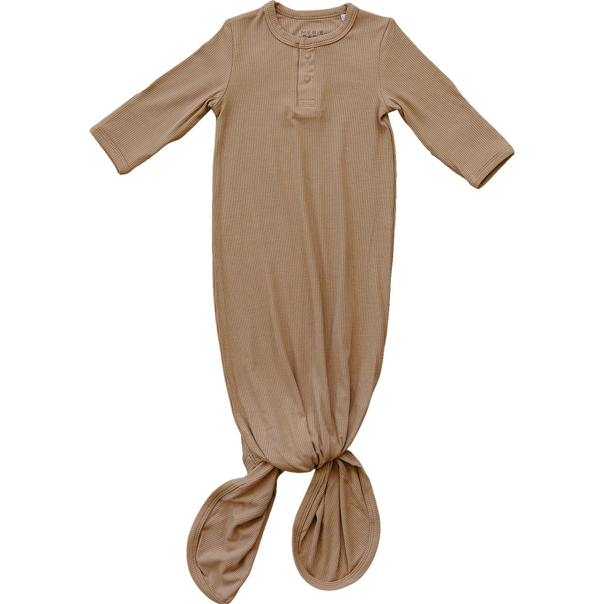 Latte Ribbed Bamboo Knot Gown - HoneyBug