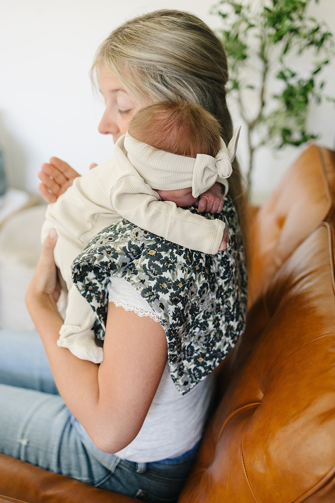 Liberty FLoral Muslin Burp Cloth - HoneyBug