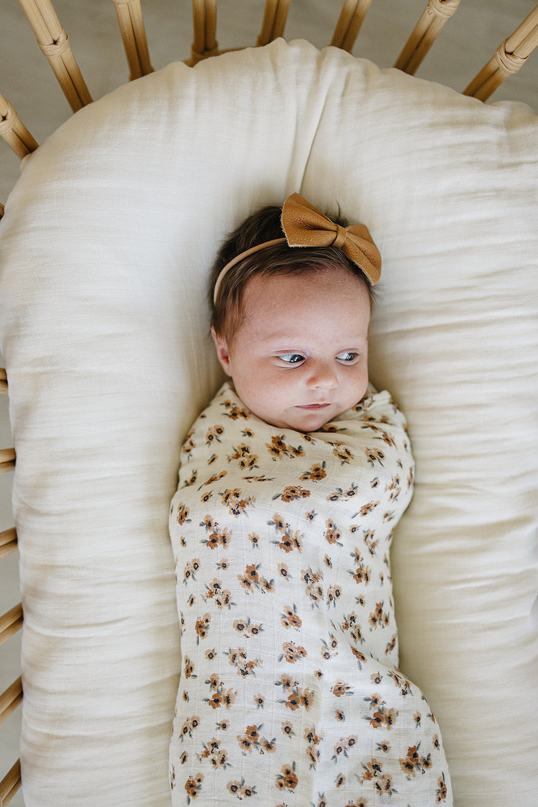 Autumn Bloom Muslin Swaddle Blanket - HoneyBug