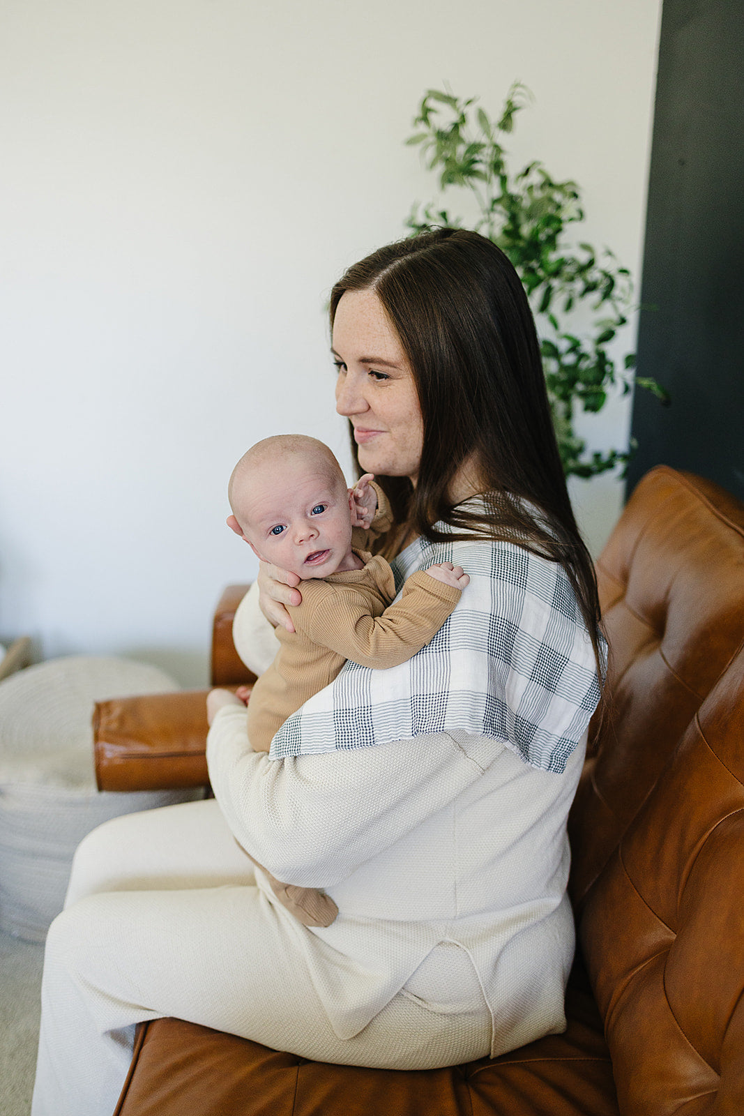 Coastal Plaid Muslin Burp Cloth - HoneyBug