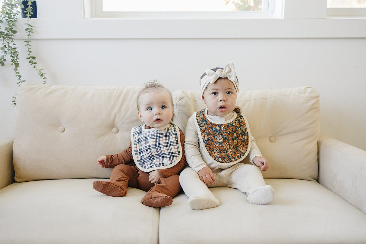 Vintage Plaid Classic Muslin Bib - HoneyBug