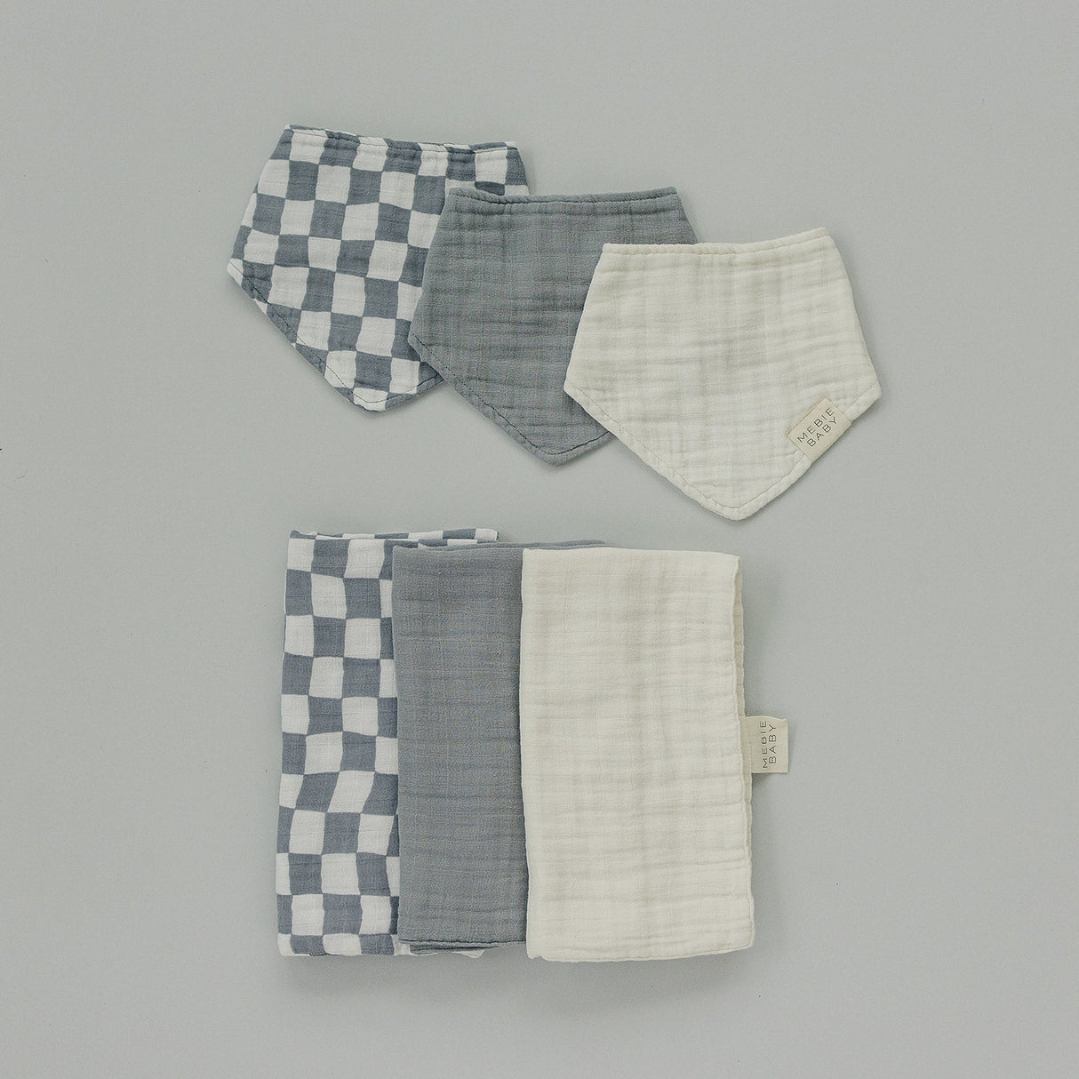 Dusty Blue Muslin Bib - HoneyBug