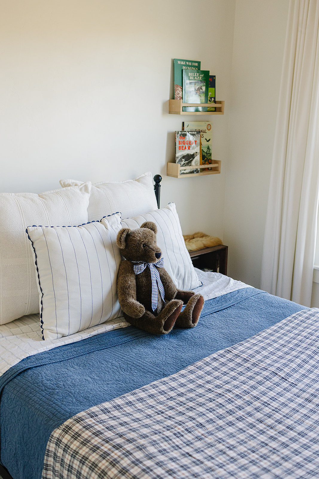 Vintage Plaid + Navy Plaid Twin Muslin Quilt - HoneyBug