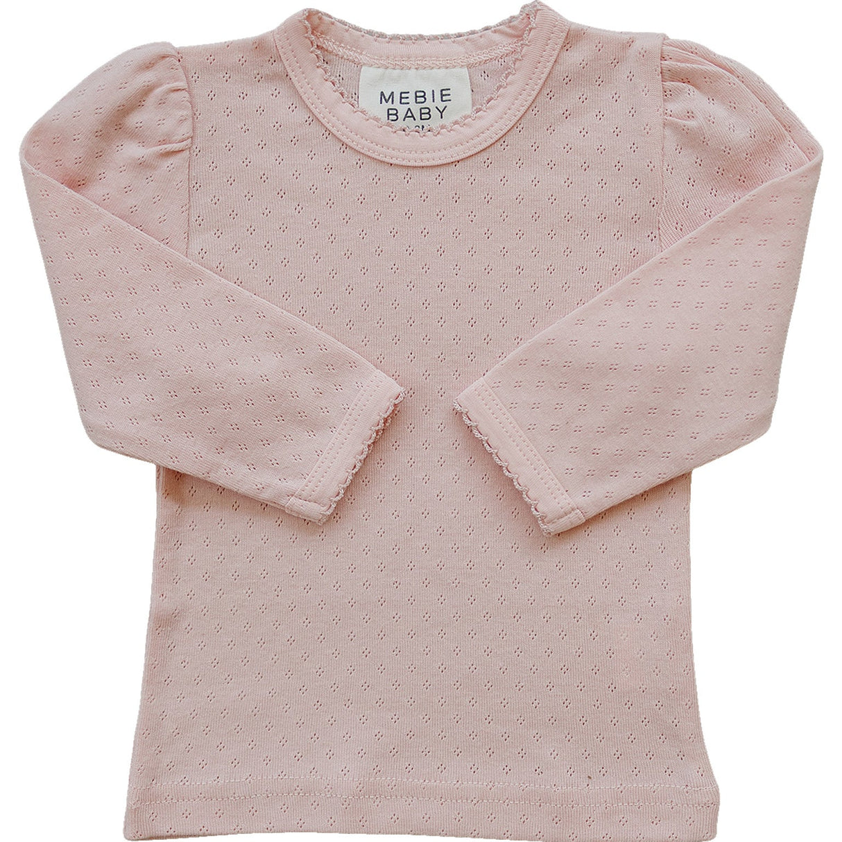 Pink Pointelle Long Sleeve Tee - HoneyBug