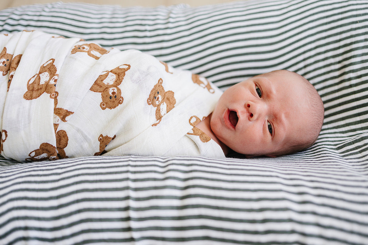 Teddy Bear Swaddle Blanket - HoneyBug