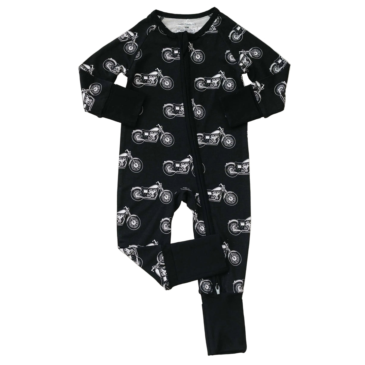 Bamboo Zip Romper | Born to Ride Black