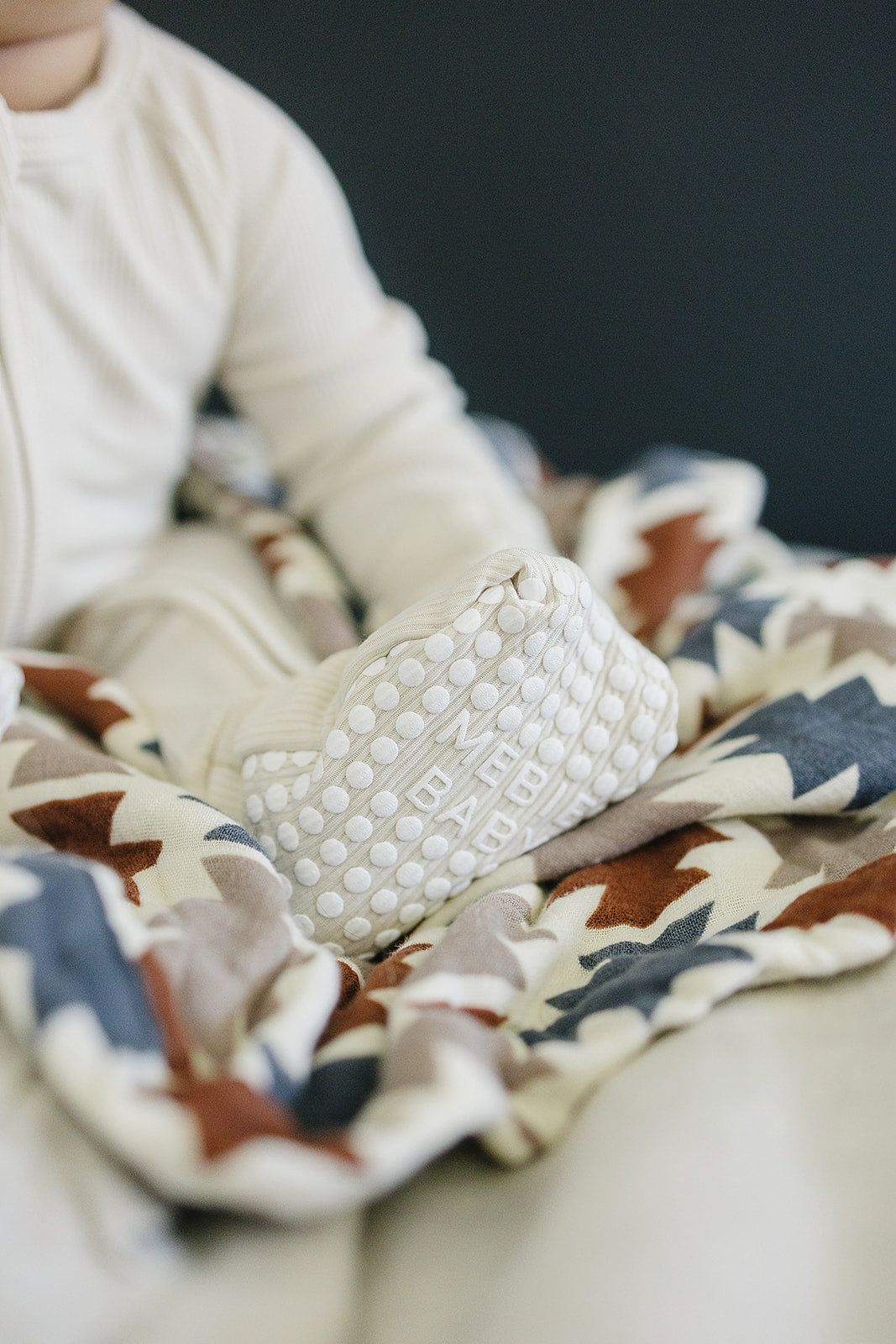 Cream Ribbed Bamboo Zipper - HoneyBug