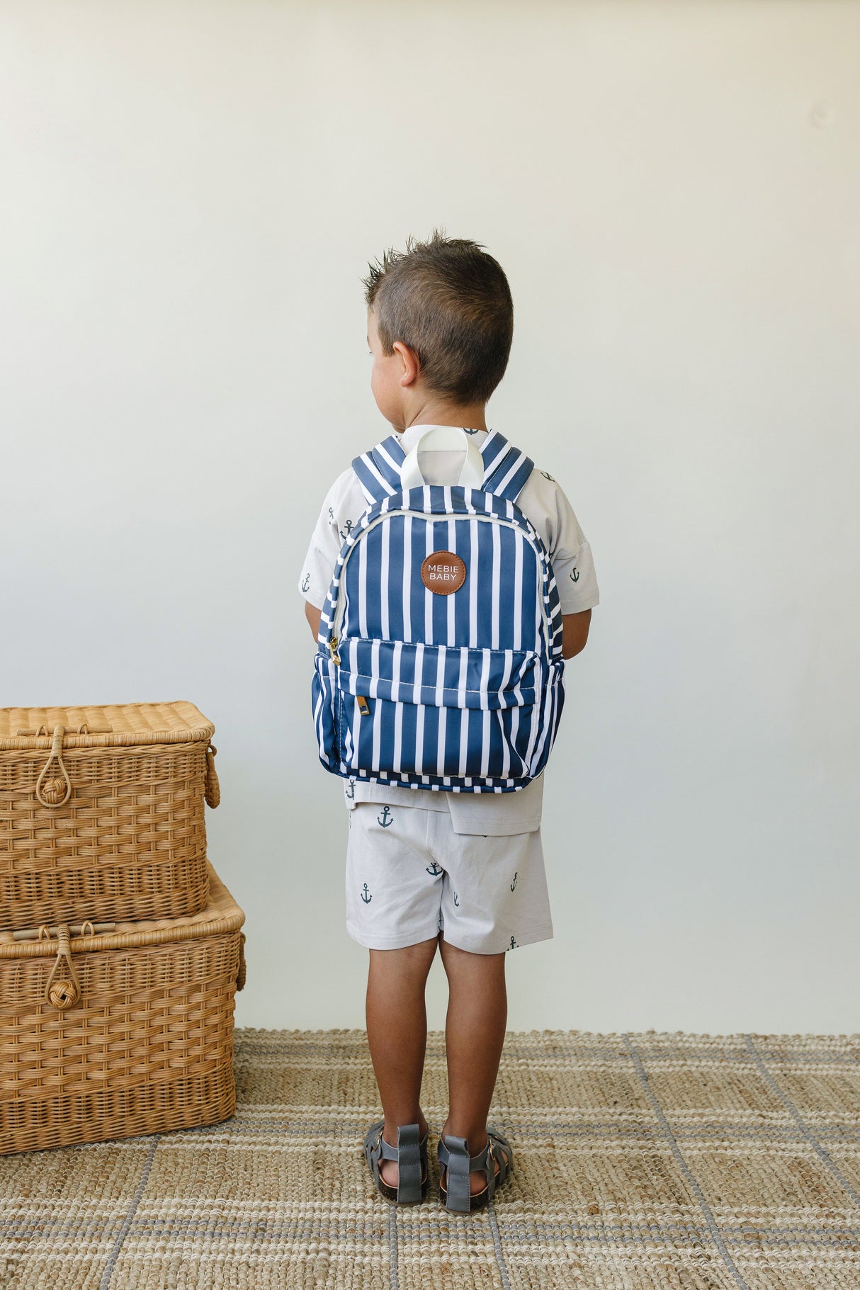 Navy Stripe Mini Backpack - HoneyBug