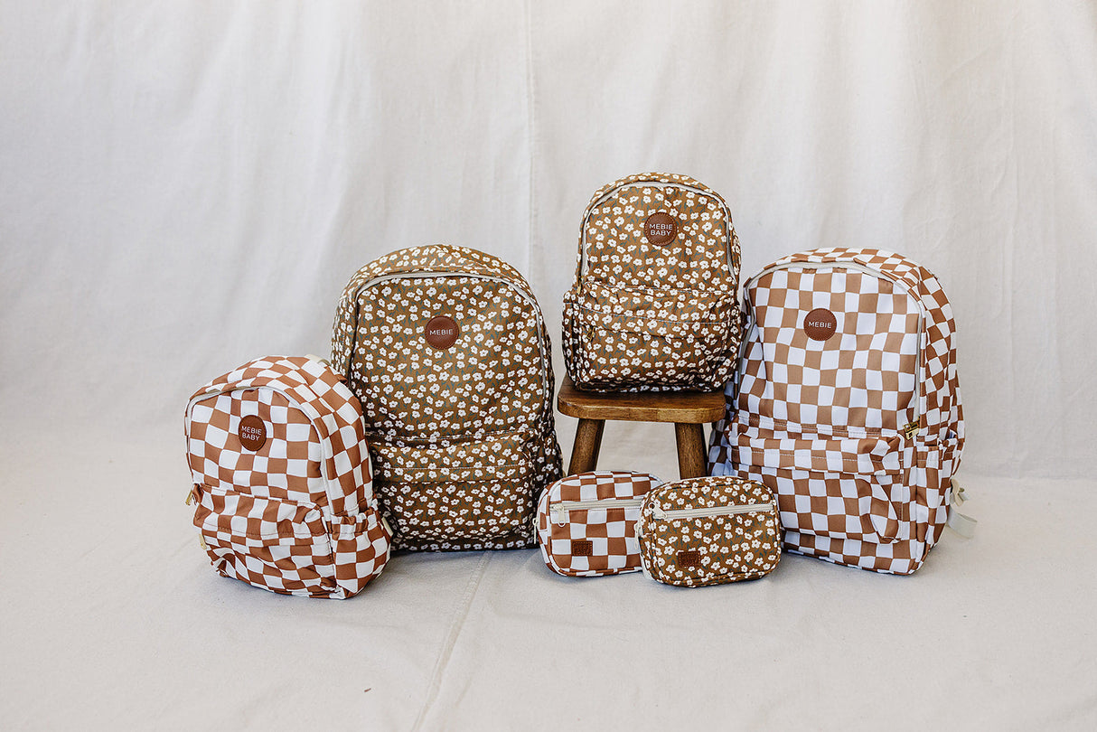 Rust Wavy Checkered Large Backpack - HoneyBug