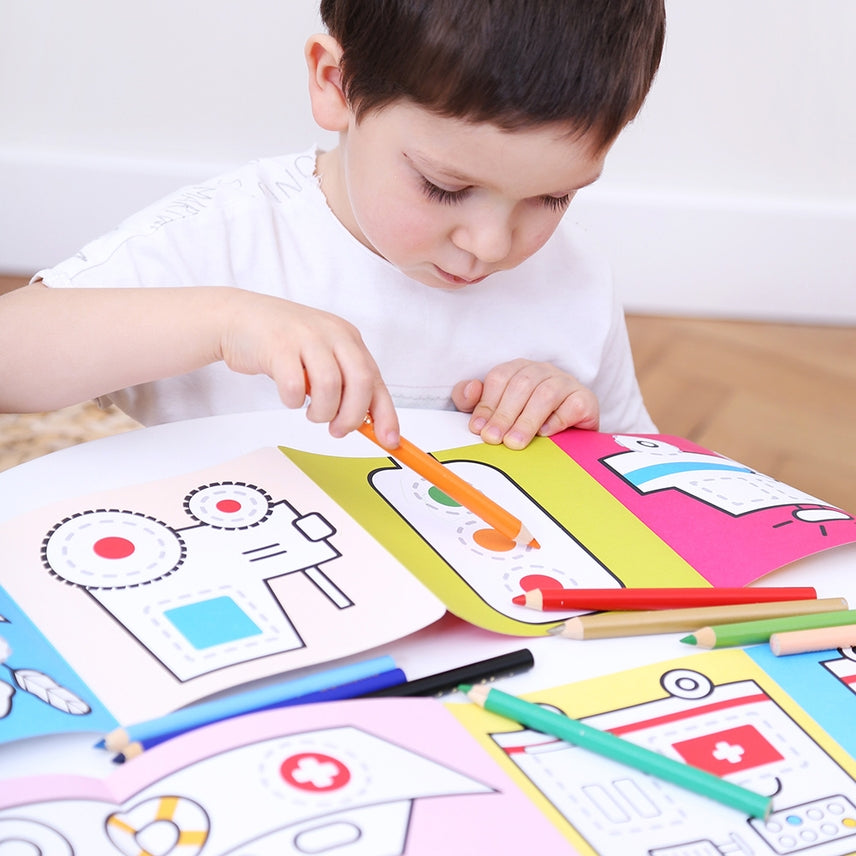 Looong Coloring Books - Ready To Draw - Vehicles At Work - HoneyBug