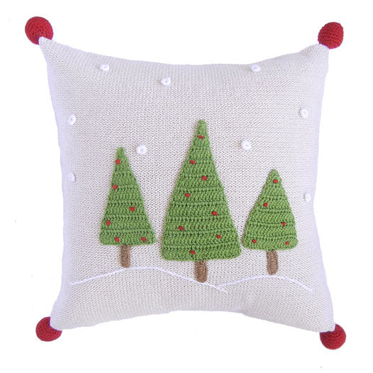 Three Tree 12" Pillow, Ecru