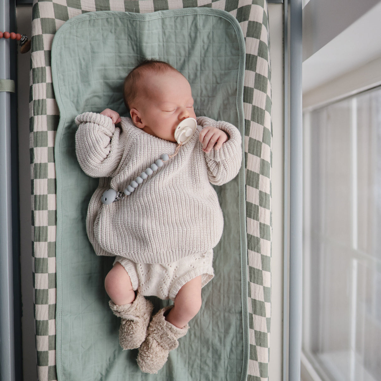 FRIGG Rope Silicone Pacifier 2-Pack - Green Tea/Powder Blue - HoneyBug