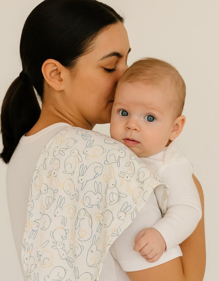 burp cloth | bunnies - HoneyBug