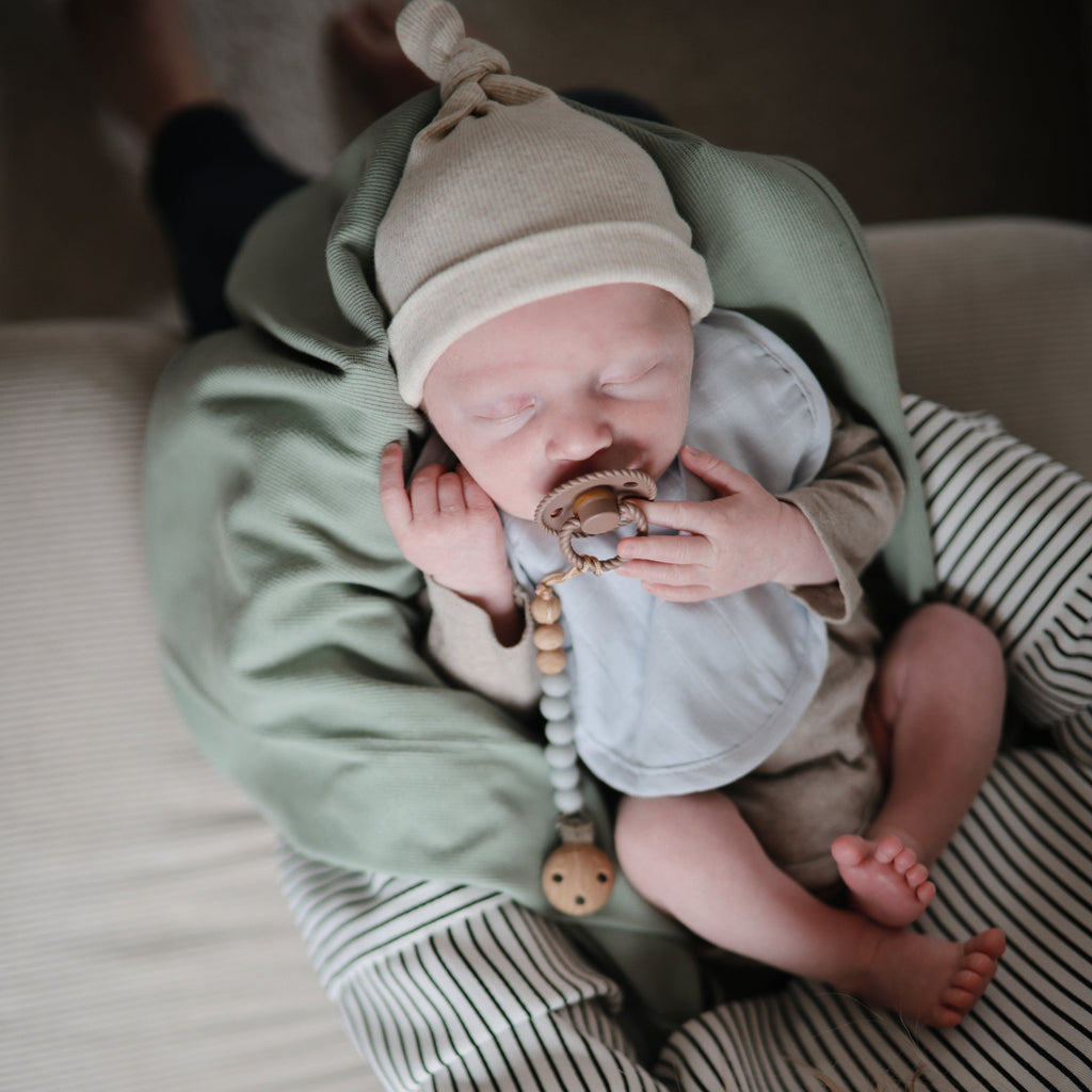 FRIGG Rope Natural Rubber Pacifier 2-Pack - Silver Gray/French Gray - HoneyBug