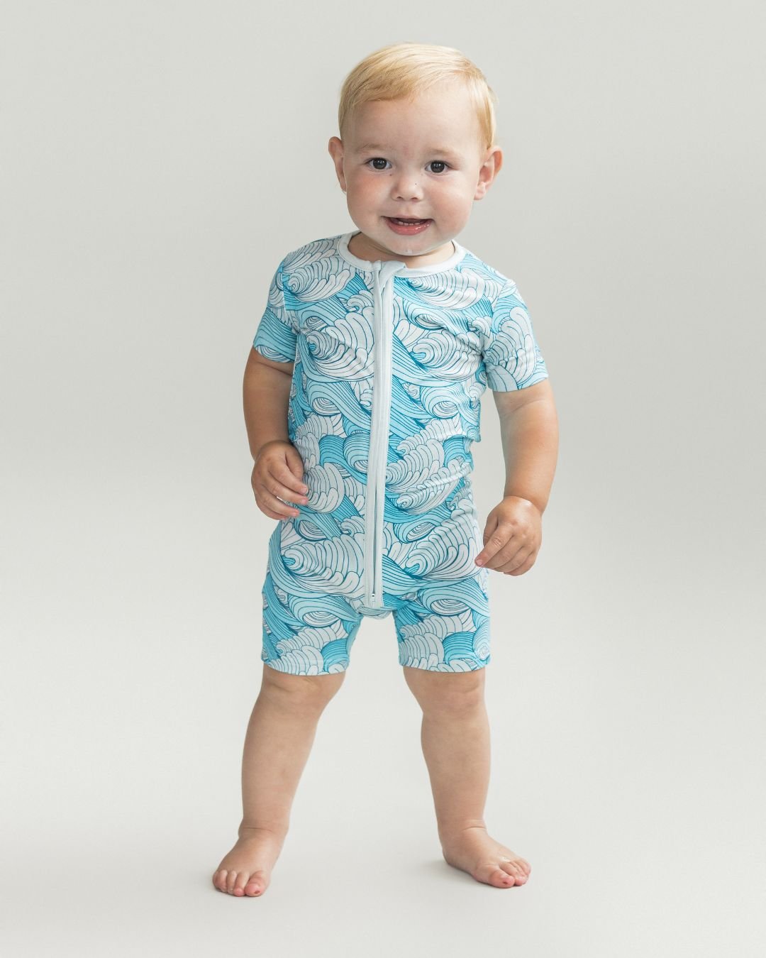 Bamboo Shorty Romper | Delmar - HoneyBug