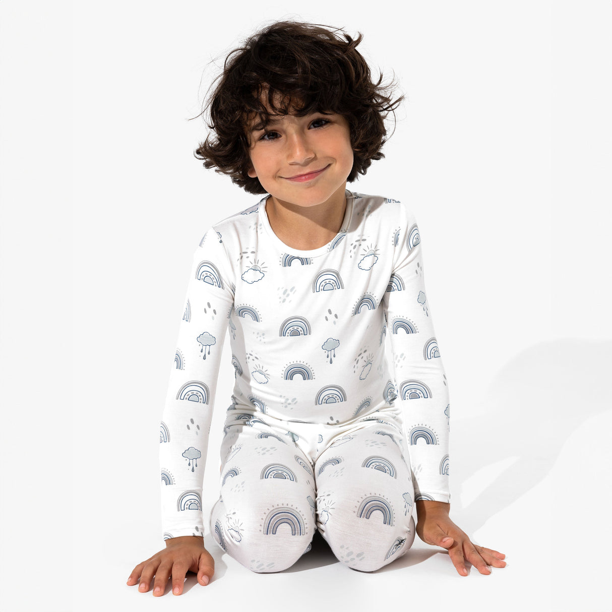 Grey Rainbows Bamboo Kids Pajamas - HoneyBug