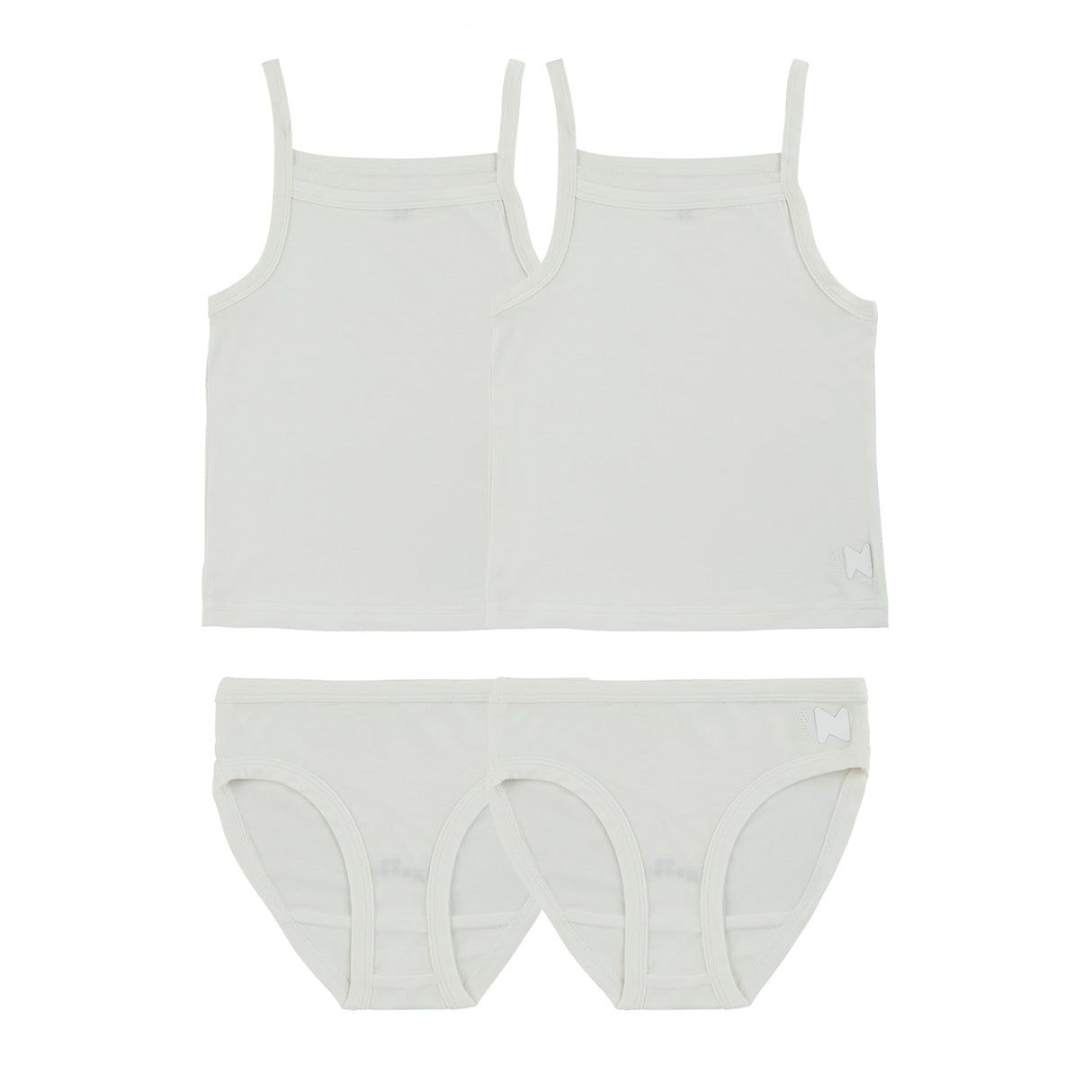 Bamboo Cotton White, Girl (2 Sets) - HoneyBug