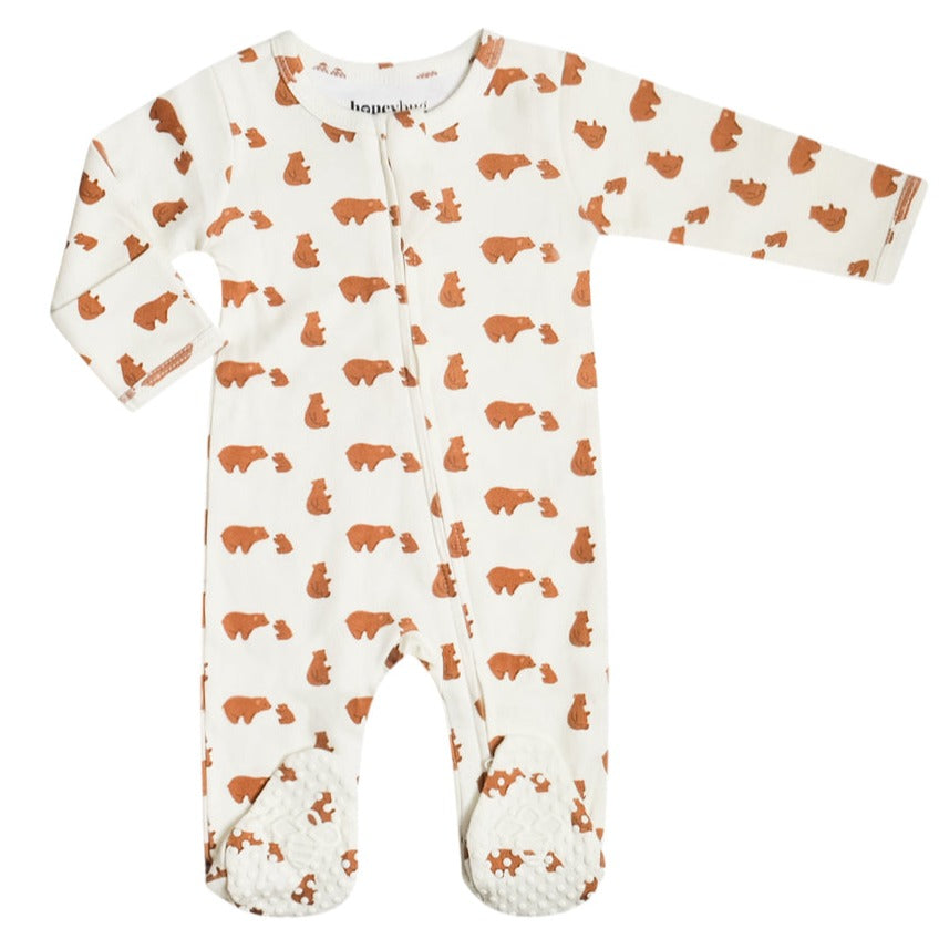 Organic Cotton Footie - Bears - HoneyBug