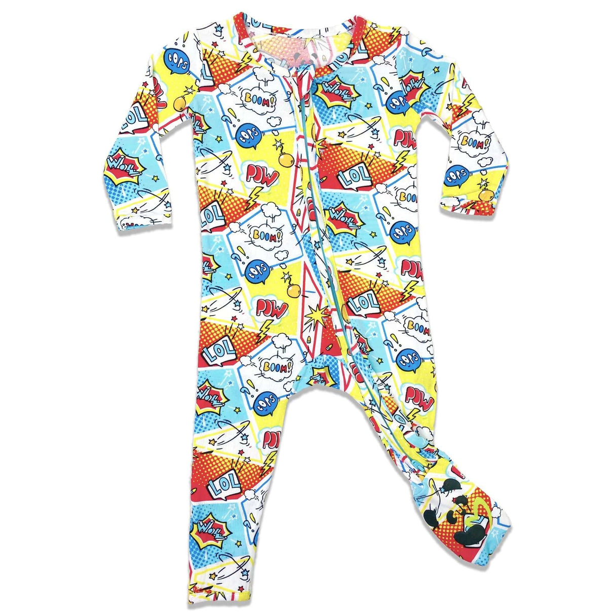 Comic Hero Bamboo Convertible Footie - HoneyBug