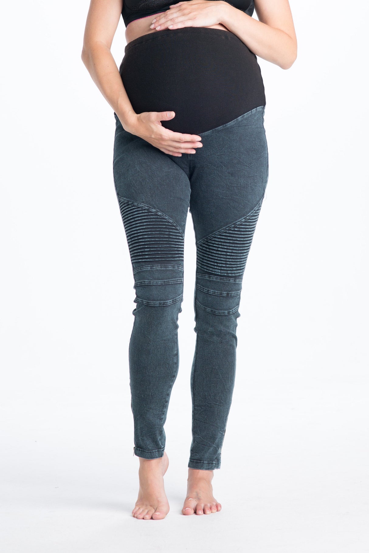 Billie Jean Moto Maternity Leggings - HoneyBug