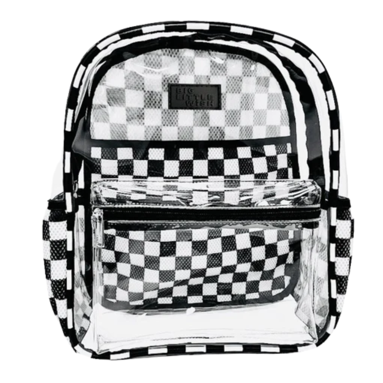Clear Checkered Backpack