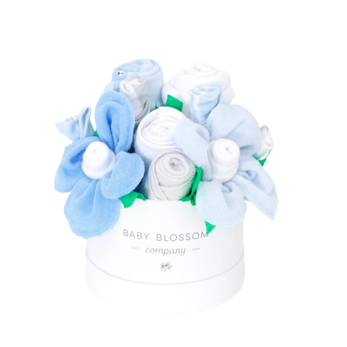 Blue Hatbox Bouquet - Petite - HoneyBug