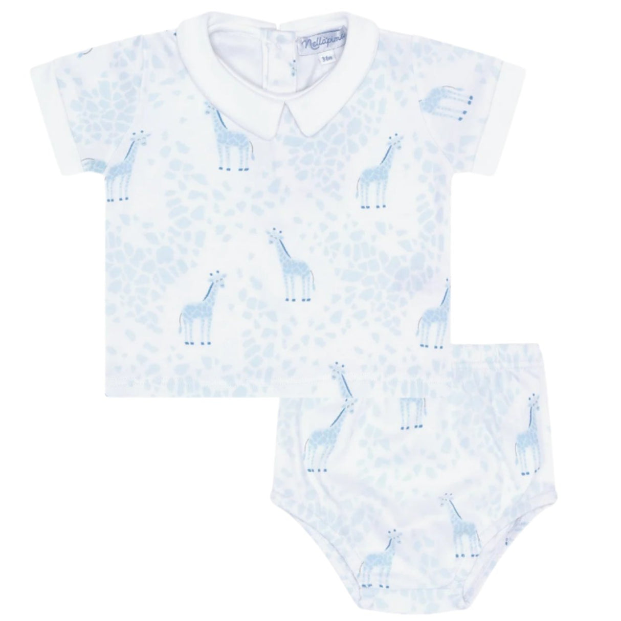 Blue Giraffe Print Diaper Cover Set - HoneyBug
